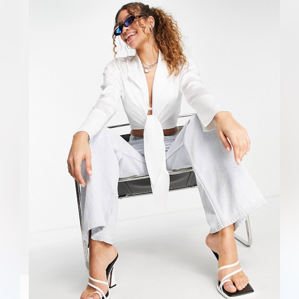 Top shop silk wrap blouse